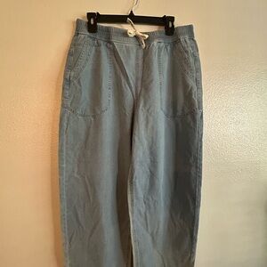 Casual Light Blue Drawstring Pants